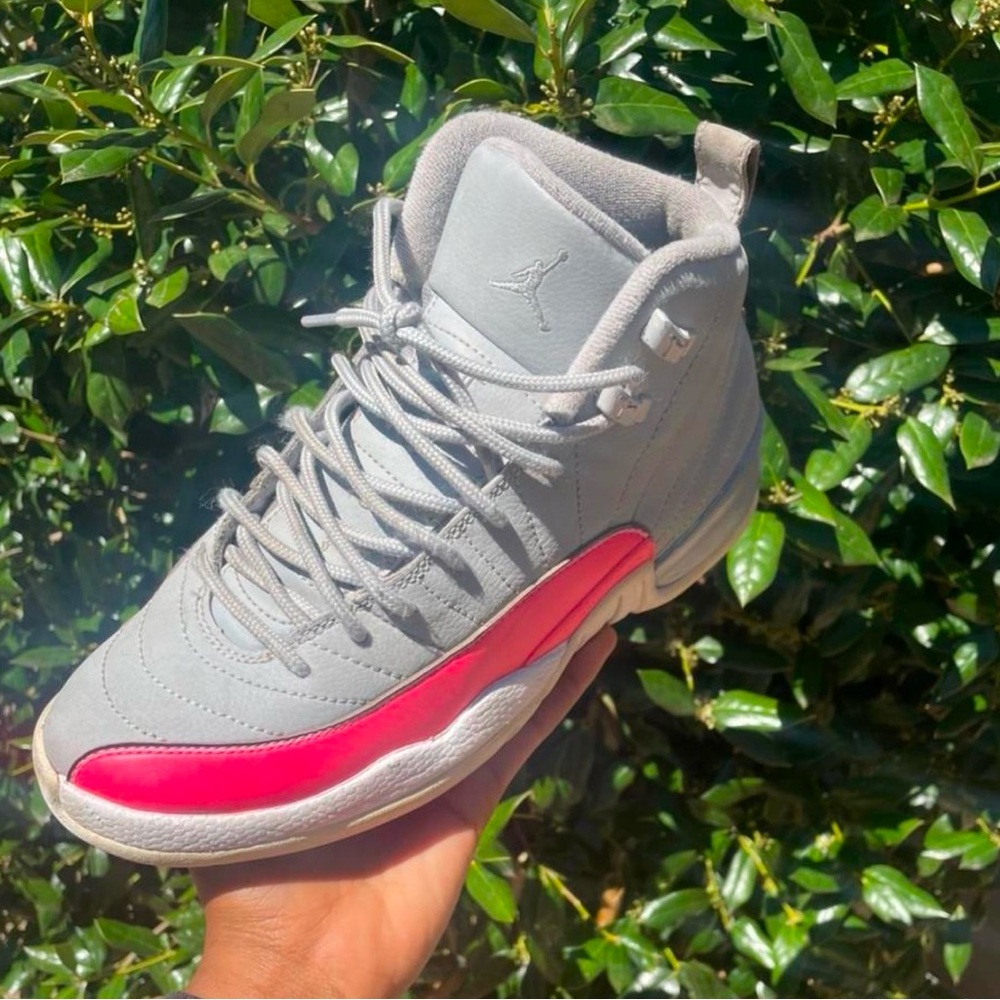 Jordan 12 Retro Wolf Gray Racer Pink (GS)